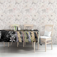 Black Palaka Hawaii Leis Tablecloth Hawaiian-plaid Elegant Tropical Vibes - Polynesian Pride