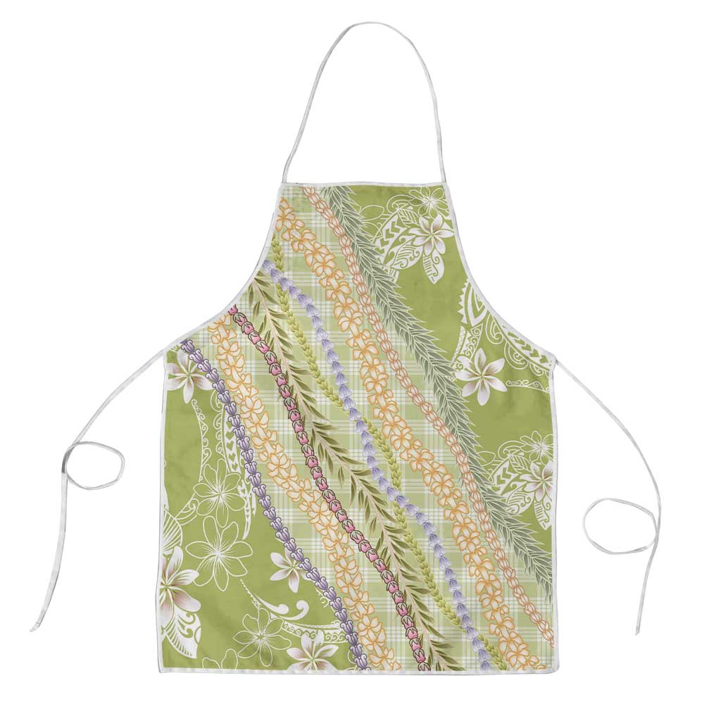 Green Palaka Hawaii Leis Apron Hawaiian-plaid Elegant Tropical Vibes - Polynesian Pride