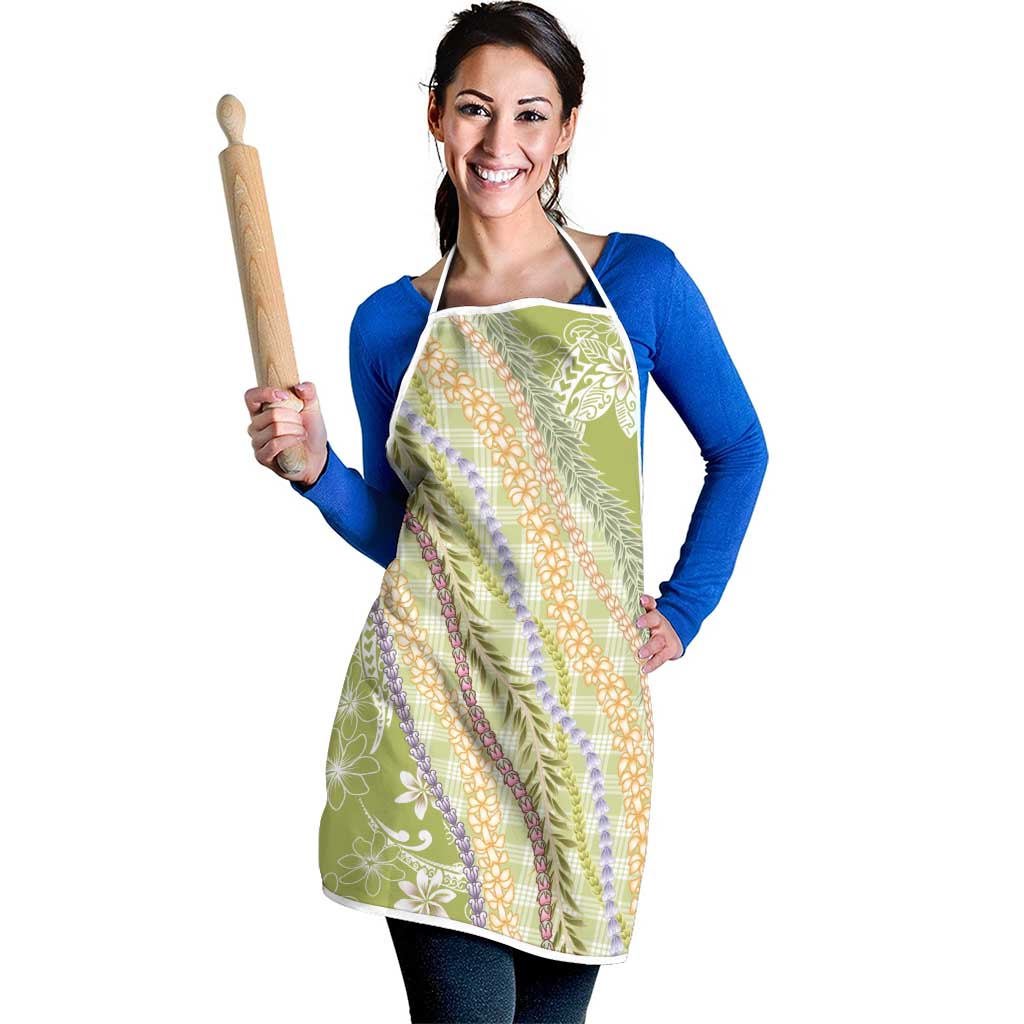 Green Palaka Hawaii Leis Apron Hawaiian-plaid Elegant Tropical Vibes - Polynesian Pride