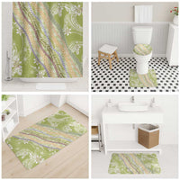 Green Palaka Hawaii Leis Bathroom Set Hawaiian-plaid Elegant Tropical Vibes - Polynesian Pride