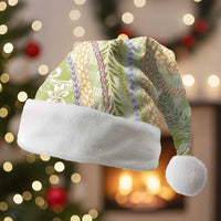 Green Palaka Hawaii Leis Christmas Santa Hat Hawaiian-plaid Elegant Tropical Vibes - Polynesian Pride