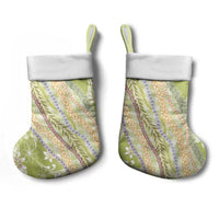 Green Palaka Hawaii Leis Christmas Stocking Hawaiian-plaid Elegant Tropical Vibes - Polynesian Pride