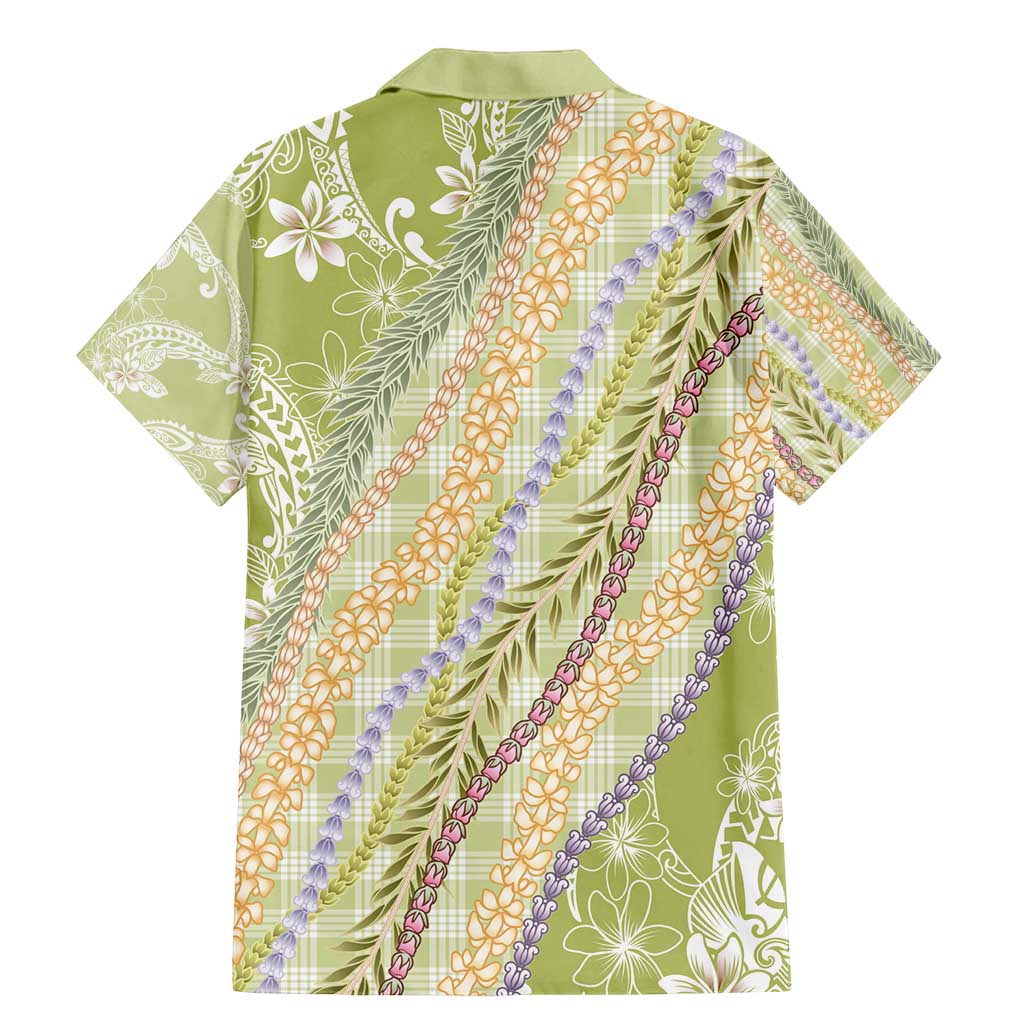 Green Palaka Hawaii Leis Family Matching Mermaid Dress and Hawaiian Shirt Hawaiian-plaid Elegant Tropical Vibes - Polynesian Pride