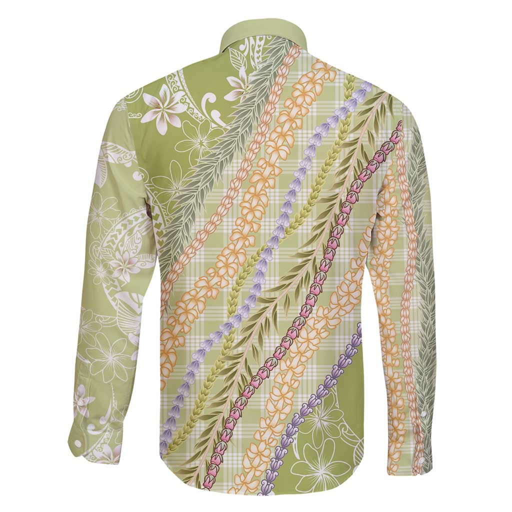 Green Palaka Hawaii Leis Family Matching Puletasi and Hawaiian Shirt Hawaiian-plaid Elegant Tropical Vibes - Polynesian Pride