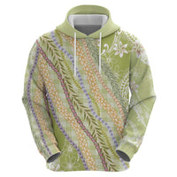 Green Palaka Hawaii Leis Hoodie Hawaiian-plaid Elegant Tropical Vibes - Polynesian Pride
