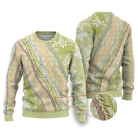 Green Palaka Hawaii Leis Ugly Christmas Sweater Hawaiian-plaid Elegant Tropical Vibes - Polynesian Pride