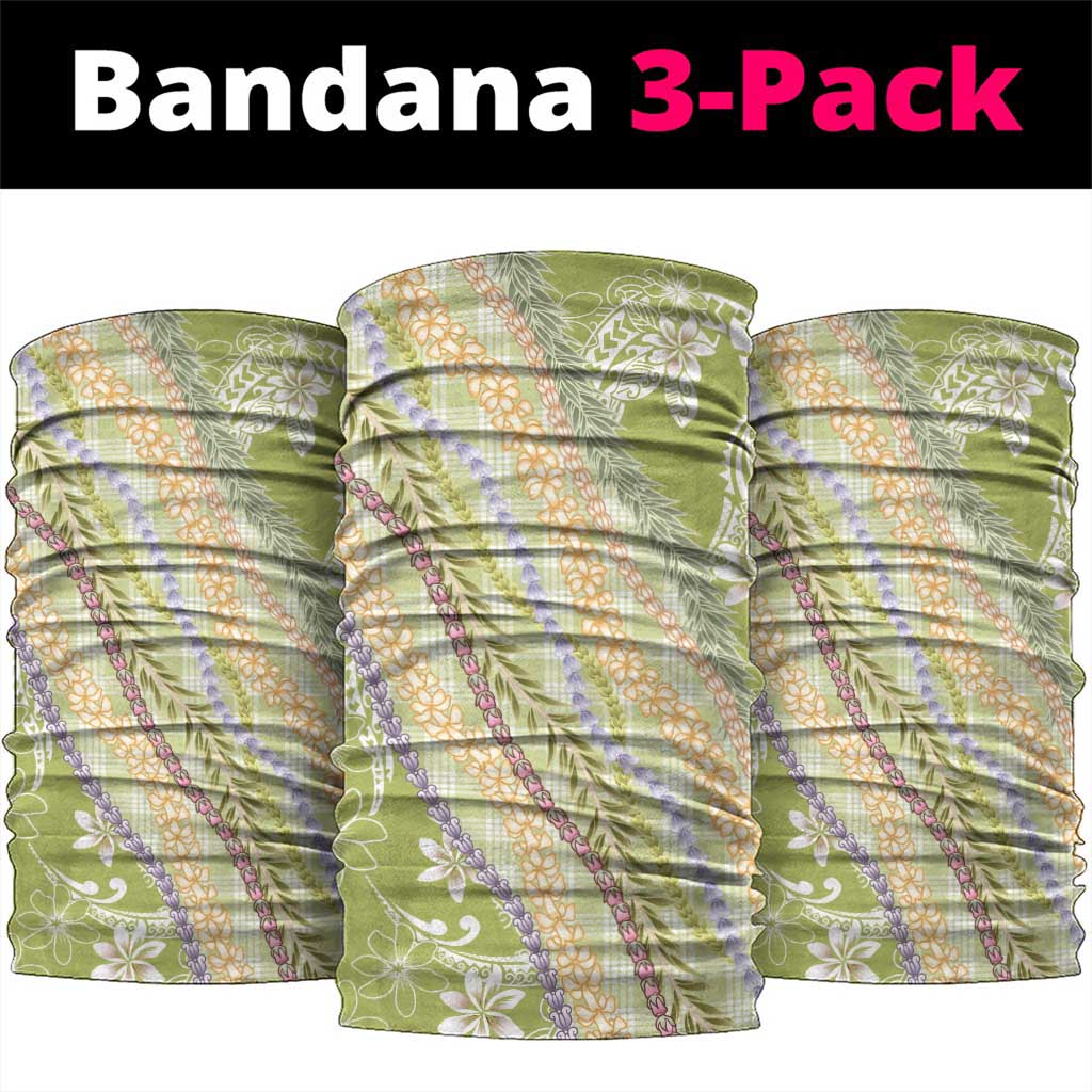 Green Palaka Hawaii Leis Neck Gaiter Hawaiian-plaid Elegant Tropical Vibes - Polynesian Pride