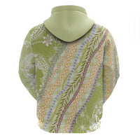 Green Palaka Hawaii Leis Zip Hoodie Hawaiian-plaid Elegant Tropical Vibes - Polynesian Pride