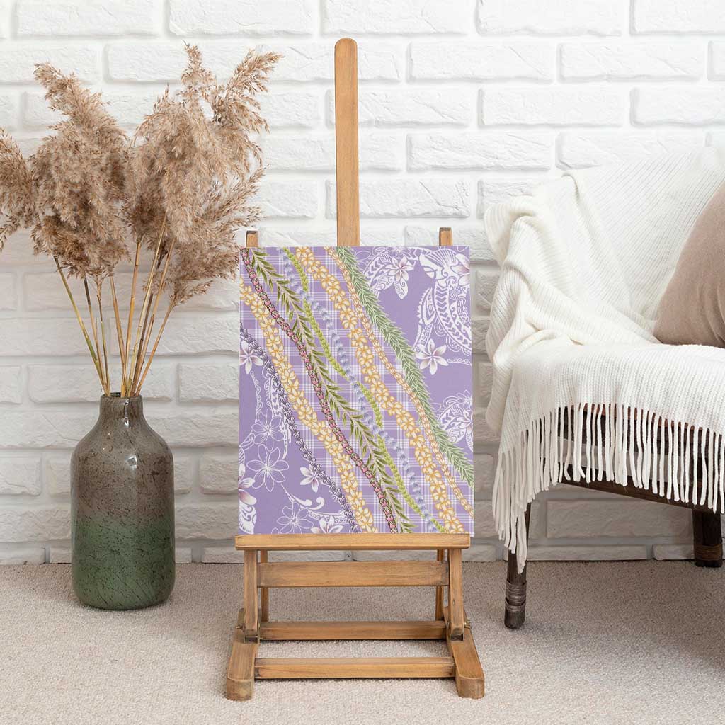Purple Palaka Hawaii Leis Canvas Wall Art Hawaiian-plaid Elegant Tropical Vibes - Polynesian Pride