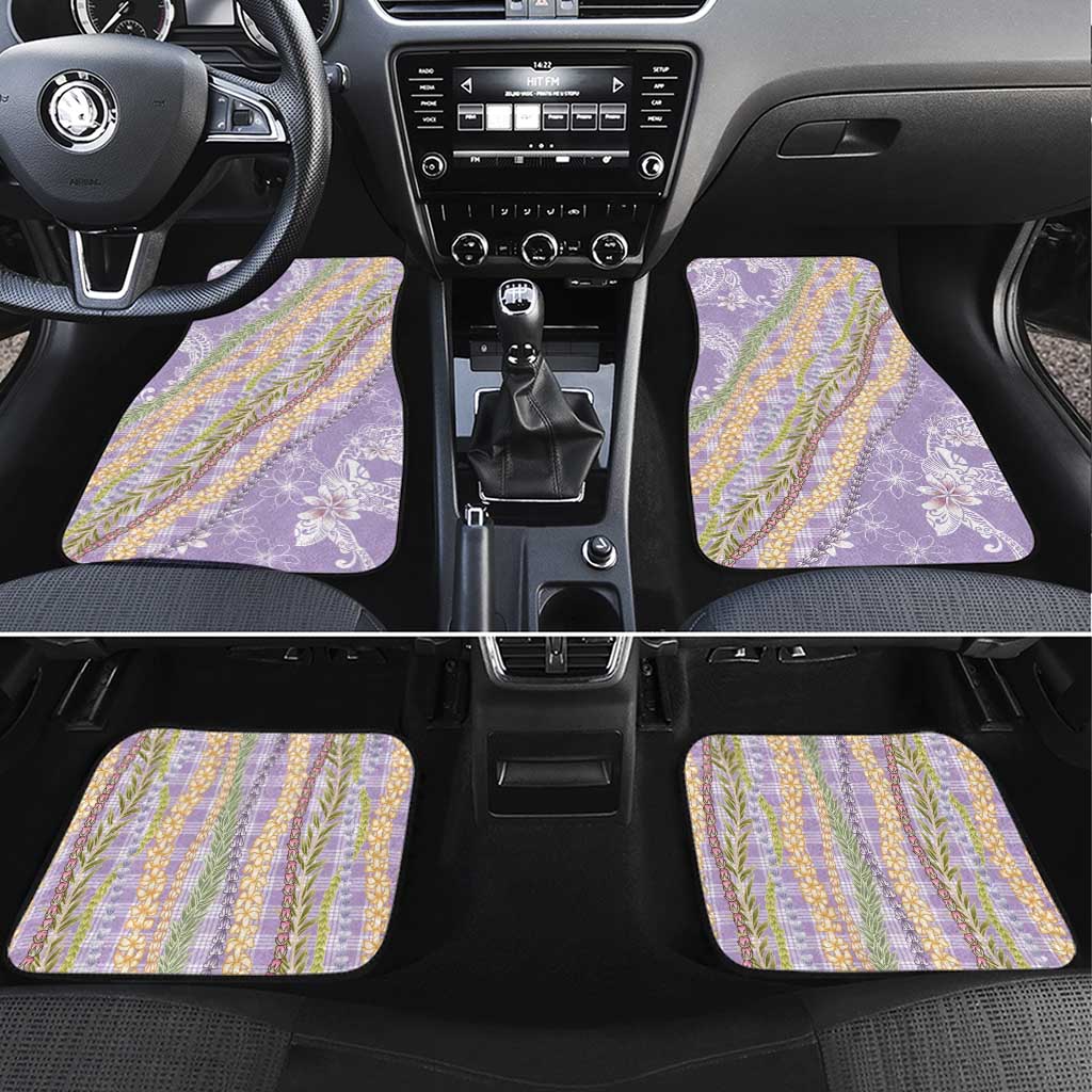 Purple Palaka Hawaii Leis Car Mats Hawaiian-plaid Elegant Tropical Vibes - Polynesian Pride