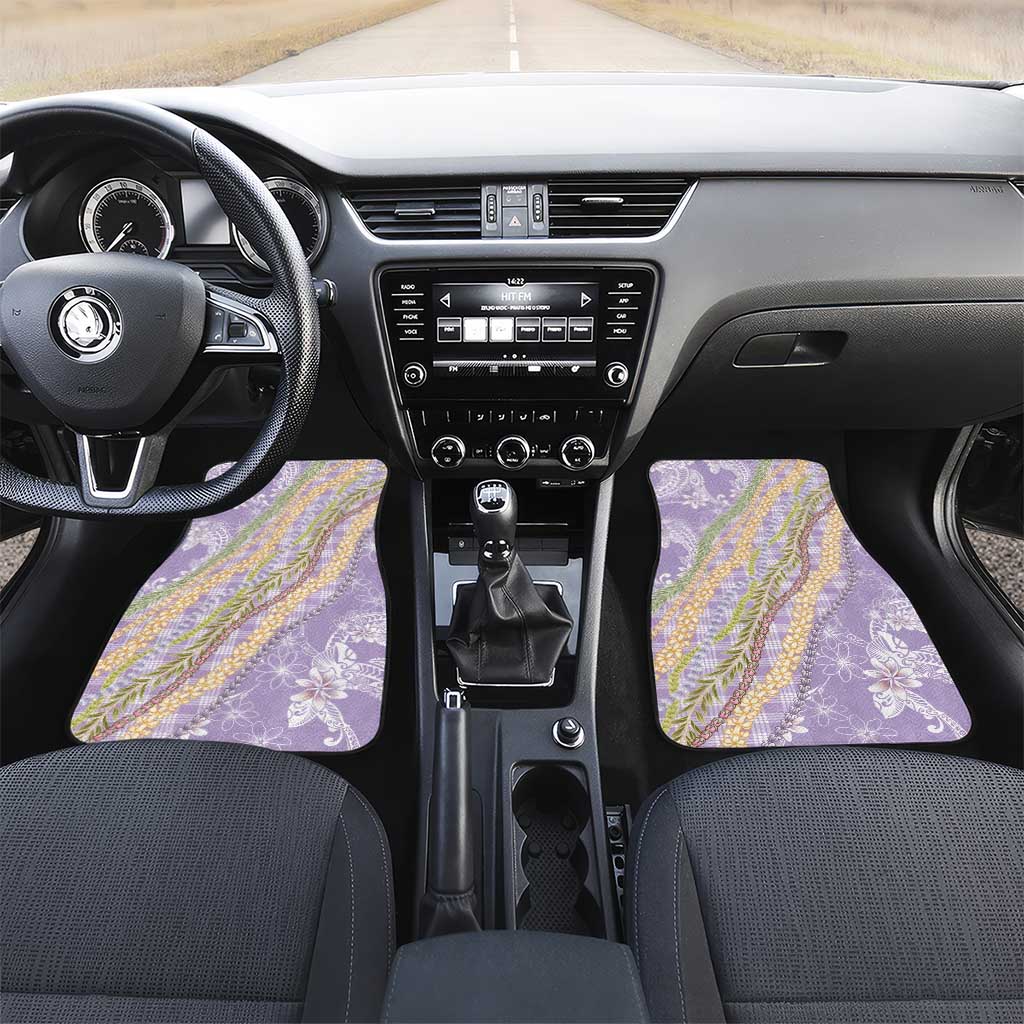 Purple Palaka Hawaii Leis Car Mats Hawaiian-plaid Elegant Tropical Vibes - Polynesian Pride