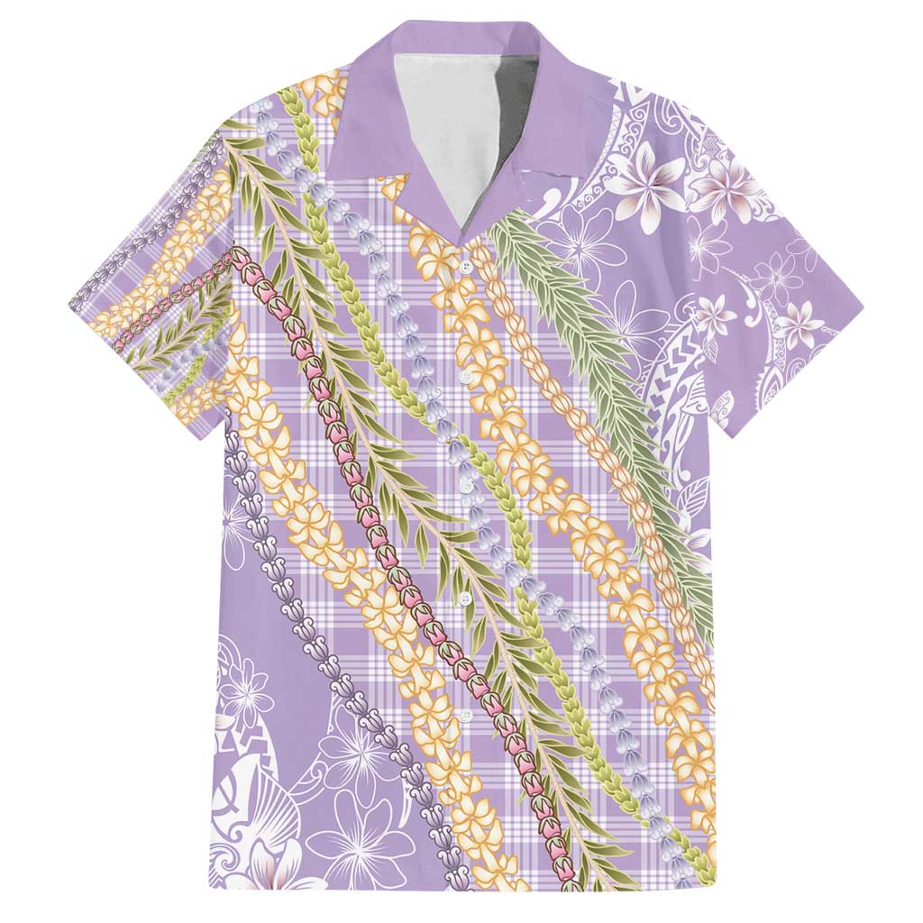 Purple Palaka Hawaii Leis Family Matching Summer Maxi Dress and Hawaiian Shirt Hawaiian-plaid Elegant Tropical Vibes - Polynesian Pride
