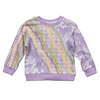 Purple Palaka Hawaii Leis Kid Ugly Christmas Sweater Hawaiian-plaid Elegant Tropical Vibes - Polynesian Pride