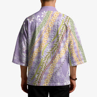 Purple Palaka Hawaii Leis Kimono Hawaiian-plaid Elegant Tropical Vibes - Polynesian Pride