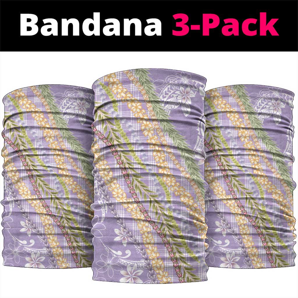 Purple Palaka Hawaii Leis Neck Gaiter Hawaiian-plaid Elegant Tropical Vibes - Polynesian Pride