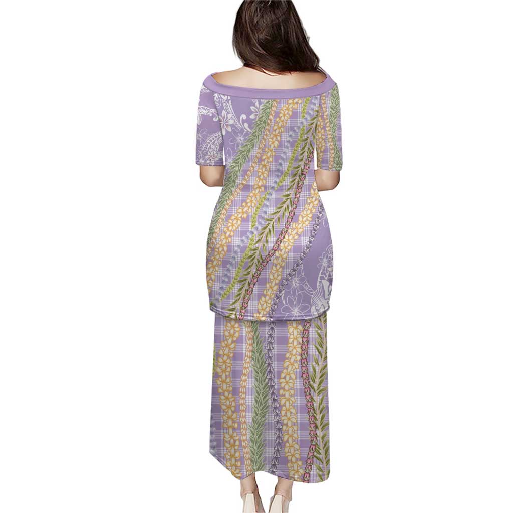 Purple Palaka Hawaii Leis Puletasi Hawaiian-plaid Elegant Tropical Vibes - Polynesian Pride
