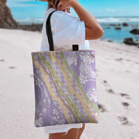 Purple Palaka Hawaii Leis Tote Bag Hawaiian-plaid Elegant Tropical Vibes - Polynesian Pride