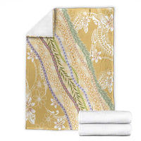 Yellow Palaka Hawaii Leis Blanket Hawaiian-plaid Elegant Tropical Vibes - Polynesian Pride