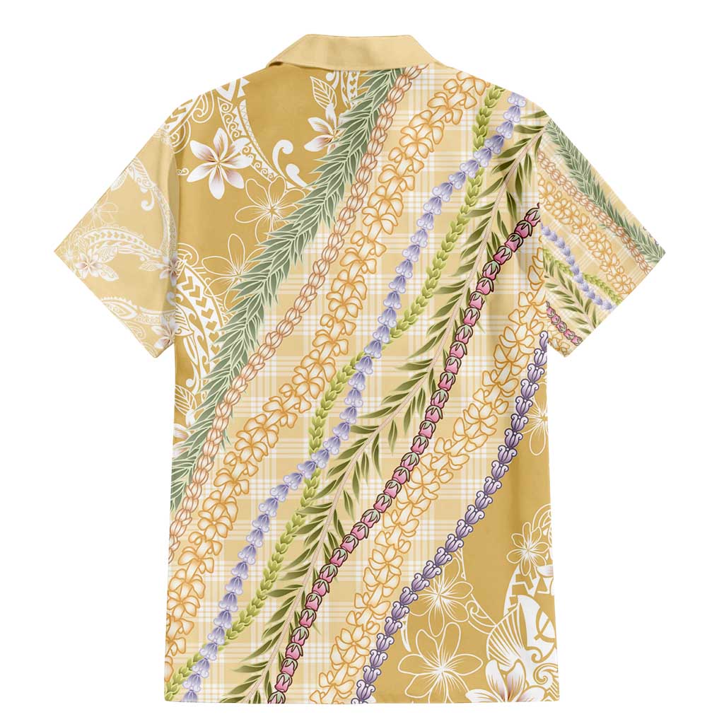 Yellow Palaka Hawaii Leis Family Matching Mermaid Dress and Hawaiian Shirt Hawaiian-plaid Elegant Tropical Vibes - Polynesian Pride
