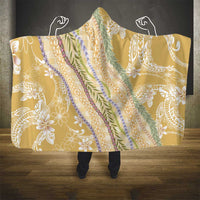 Yellow Palaka Hawaii Leis Hooded Blanket Hawaiian-plaid Elegant Tropical Vibes - Polynesian Pride