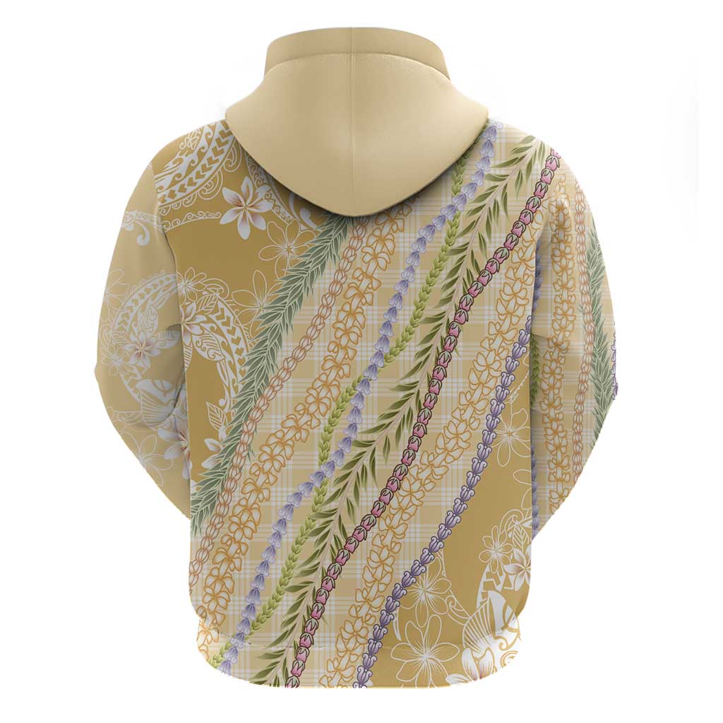 Yellow Palaka Hawaii Leis Hoodie Hawaiian-plaid Elegant Tropical Vibes - Polynesian Pride