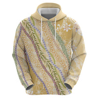 Yellow Palaka Hawaii Leis Hoodie Hawaiian-plaid Elegant Tropical Vibes - Polynesian Pride