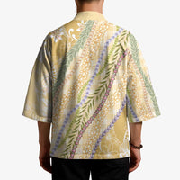 Yellow Palaka Hawaii Leis Kimono Hawaiian-plaid Elegant Tropical Vibes - Polynesian Pride