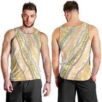 Yellow Palaka Hawaii Leis Men Tank Top Hawaiian-plaid Elegant Tropical Vibes - Polynesian Pride