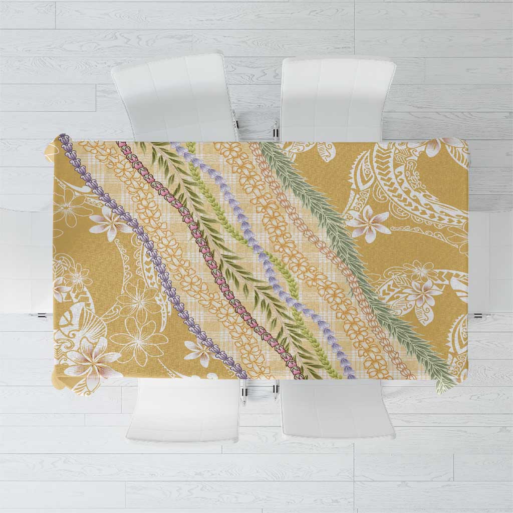Yellow Palaka Hawaii Leis Tablecloth Hawaiian-plaid Elegant Tropical Vibes - Polynesian Pride