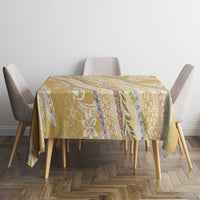 Yellow Palaka Hawaii Leis Tablecloth Hawaiian-plaid Elegant Tropical Vibes - Polynesian Pride