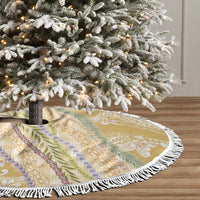Yellow Palaka Hawaii Leis Tree Skirt Hawaiian-plaid Elegant Tropical Vibes - Polynesian Pride