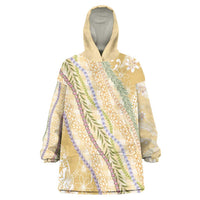 Yellow Palaka Hawaii Leis Wearable Blanket Hoodie Hawaiian-plaid Elegant Tropical Vibes - Polynesian Pride