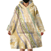 Yellow Palaka Hawaii Leis Wearable Blanket Hoodie Hawaiian-plaid Elegant Tropical Vibes - Polynesian Pride