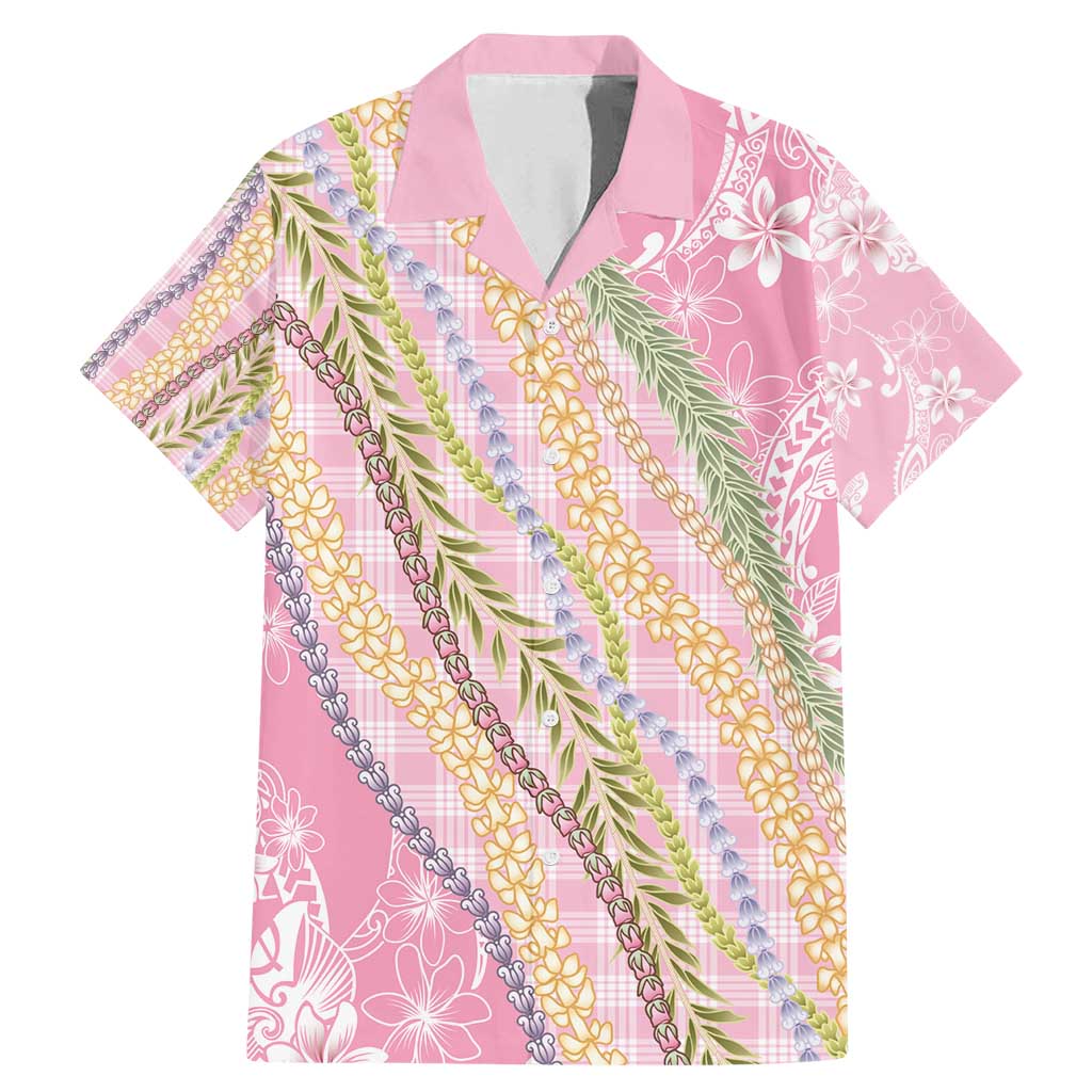 Pink Palaka Hawaii Leis Family Matching Mermaid Dress and Hawaiian Shirt Hawaiian-plaid Elegant Tropical Vibes - Polynesian Pride