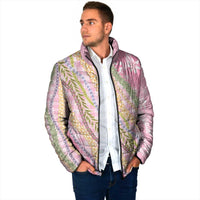 Pink Palaka Hawaii Leis Padded Jacket Hawaiian-plaid Elegant Tropical Vibes - Polynesian Pride