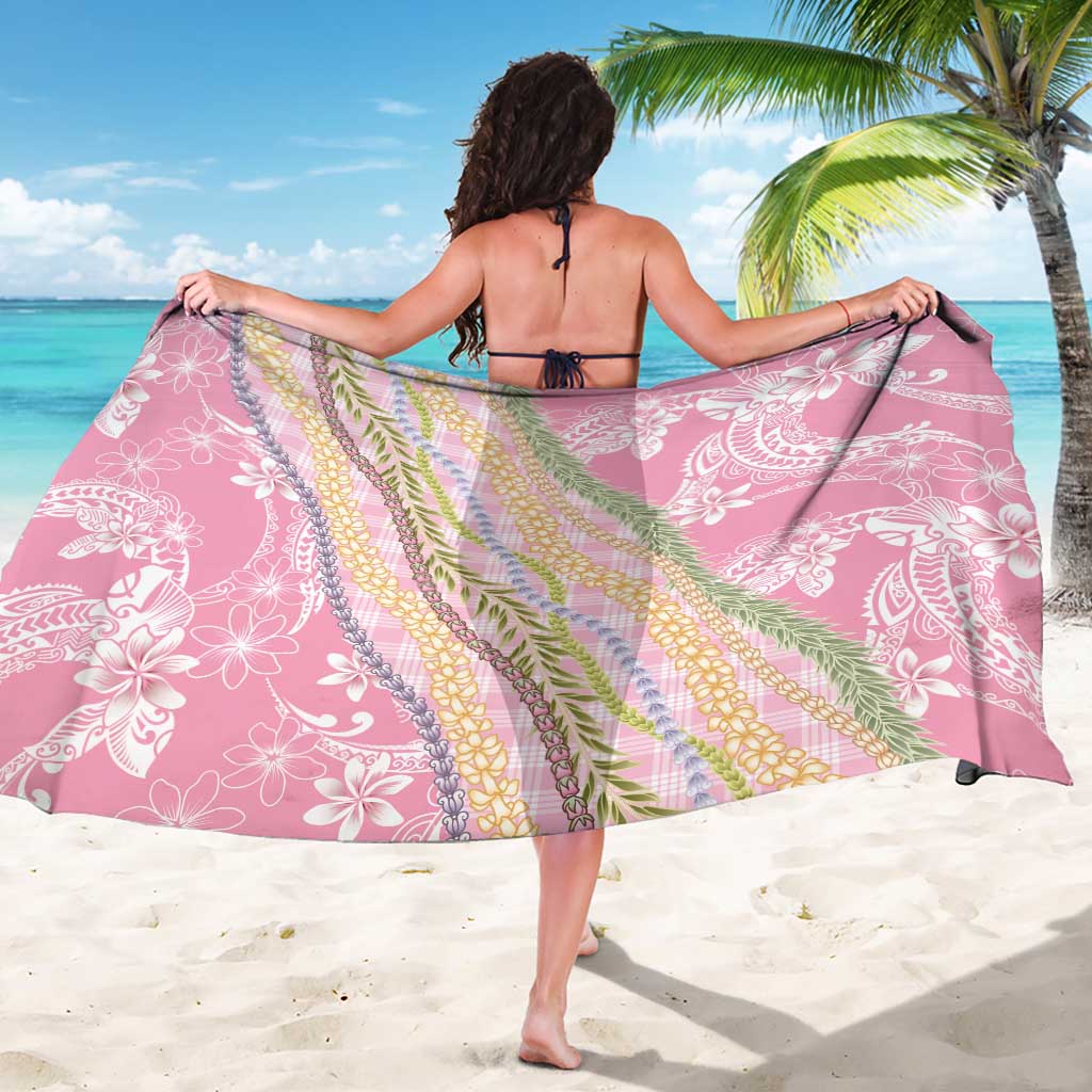 Pink Palaka Hawaii Leis Sarong Hawaiian-plaid Elegant Tropical Vibes - Polynesian Pride