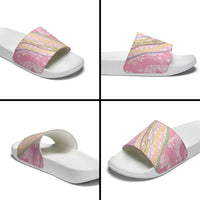 Pink Palaka Hawaii Leis Slide Sandals Hawaiian-plaid Elegant Tropical Vibes - Polynesian Pride
