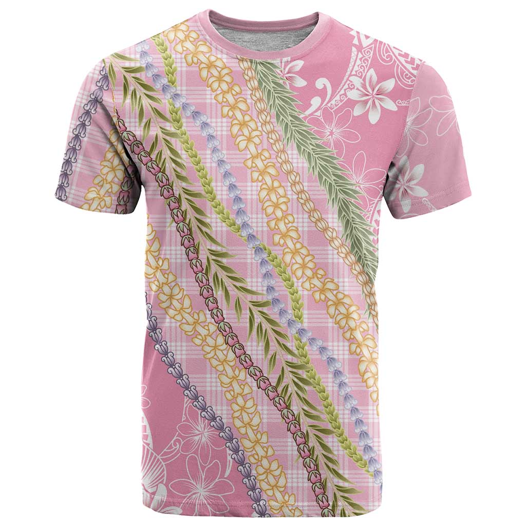 Pink Palaka Hawaii Leis T Shirt Hawaiian-plaid Elegant Tropical Vibes - Polynesian Pride