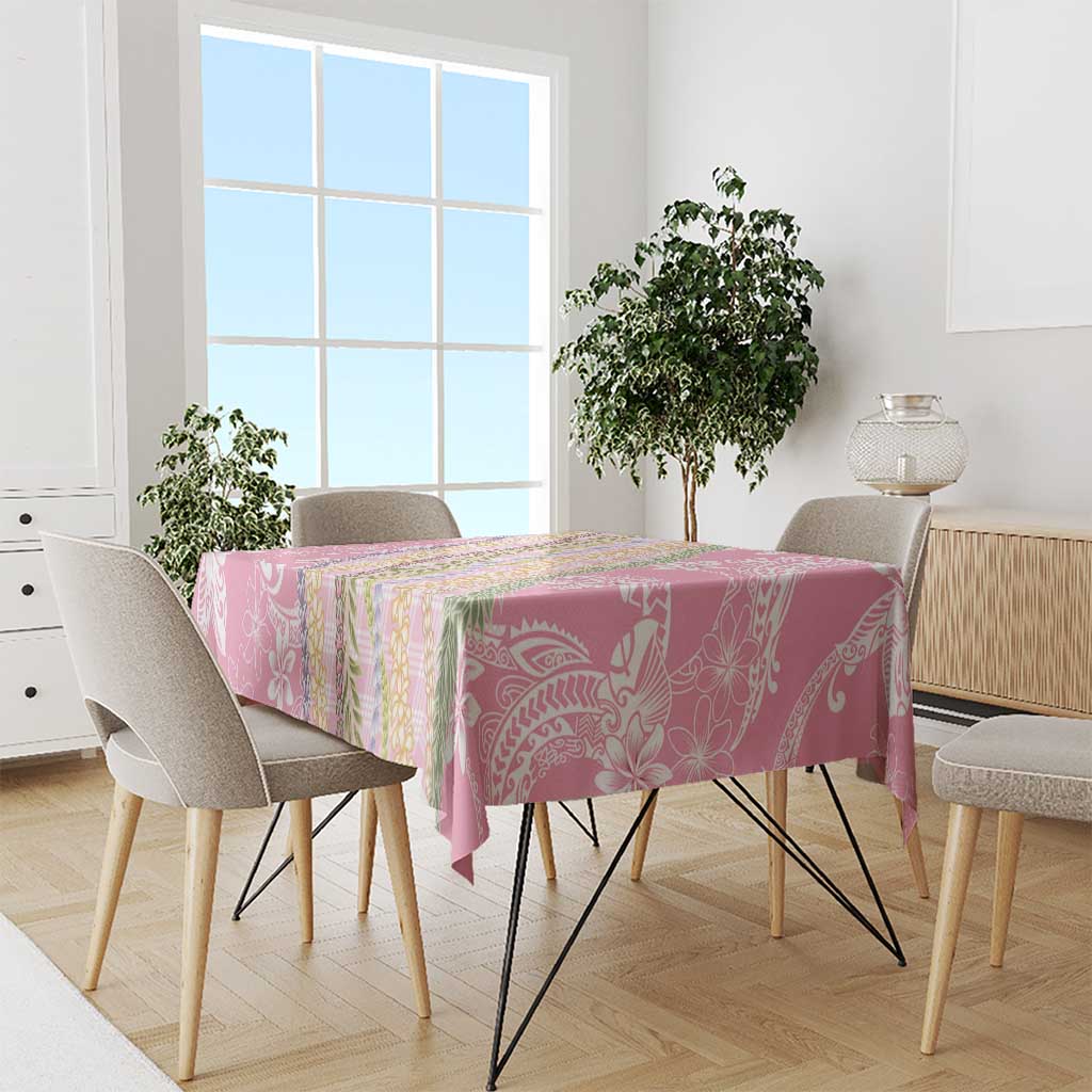 Pink Palaka Hawaii Leis Tablecloth Hawaiian-plaid Elegant Tropical Vibes - Polynesian Pride