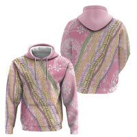 Pink Palaka Hawaii Leis Zip Hoodie Hawaiian-plaid Elegant Tropical Vibes - Polynesian Pride