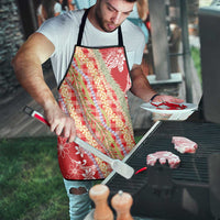 Red Palaka Hawaii Leis Apron Hawaiian-plaid Elegant Tropical Vibes - Polynesian Pride