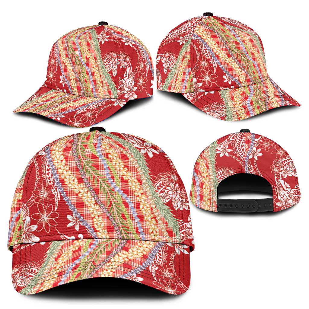 Red Palaka Hawaii Leis Classic Cap Hawaiian-plaid Elegant Tropical Vibes - Polynesian Pride