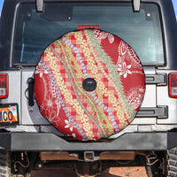 Red Palaka Hawaii Leis Spare Tire Cover Hawaiian-plaid Elegant Tropical Vibes - Polynesian Pride
