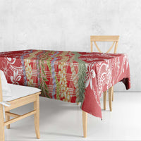 Red Palaka Hawaii Leis Tablecloth Hawaiian-plaid Elegant Tropical Vibes - Polynesian Pride