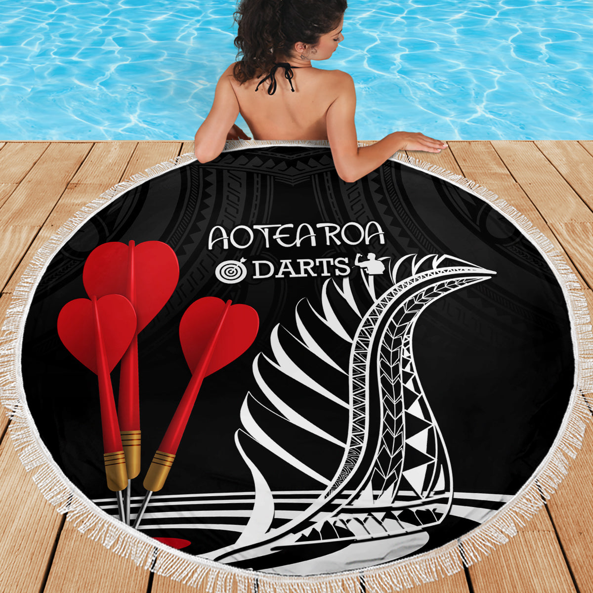 New Zealand Darts Beach Blanket Aotearoa Maori Fern Bring It On LT14 - Polynesian Pride