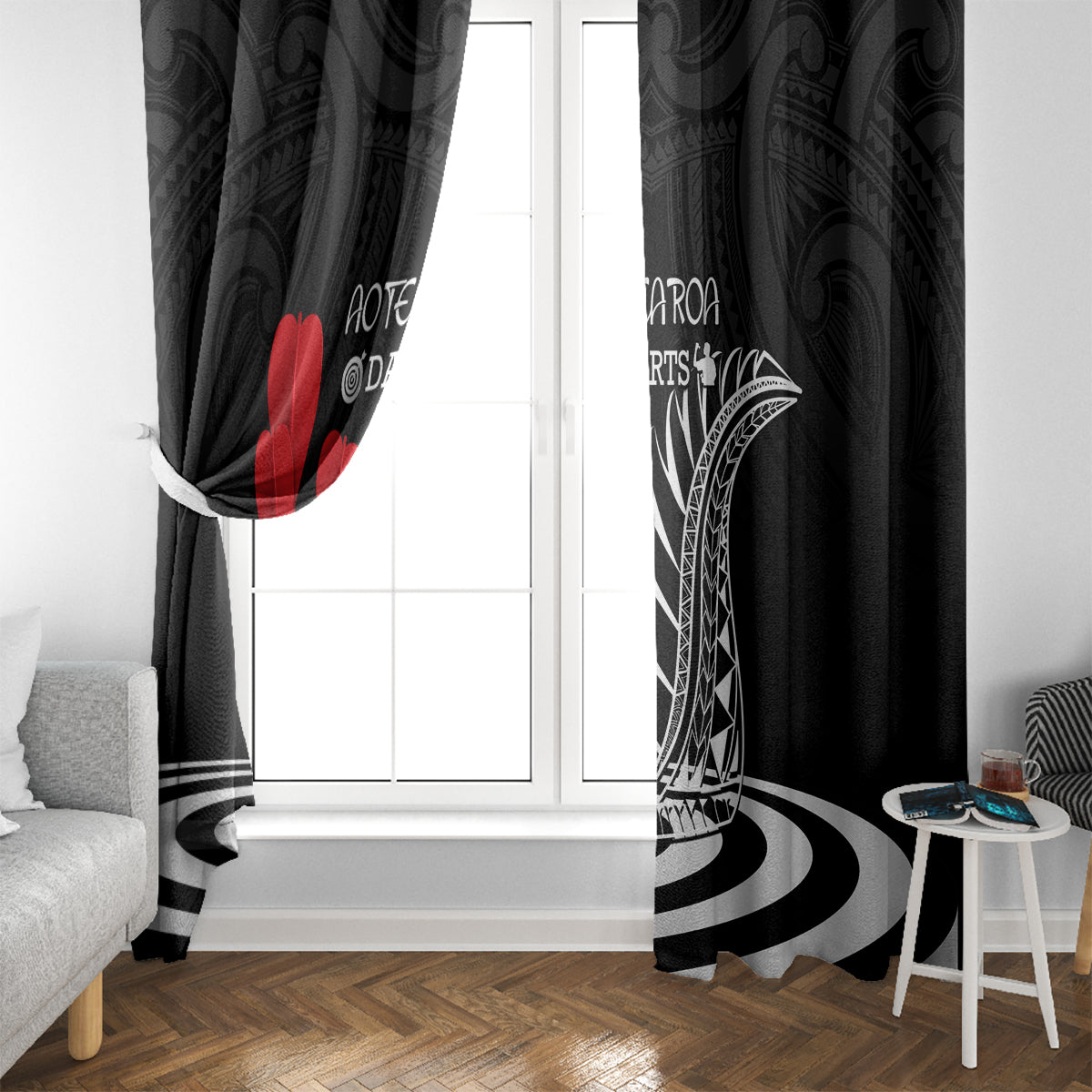 New Zealand Darts Window Curtain Aotearoa Maori Fern Bring It On LT14 - Polynesian Pride