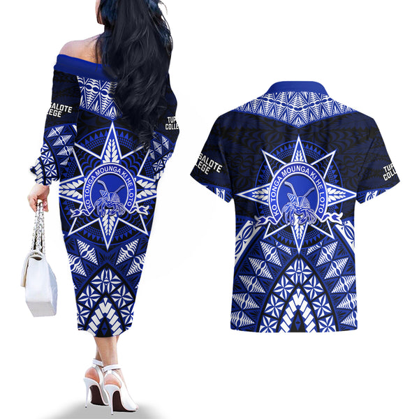Tonga School Tupou College Off Shoulder Sweater Tribal Pattern LT6 main image 0