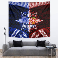 Personalised Tupou College And Kolisi Tonga Atele Tapestry Tongan Ngatu Pattern LT14 - Polynesian Pride