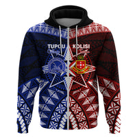 Personalised Tupou College And Kolisi Tonga Atele Zip Hoodie Tongan Ngatu Pattern LT14 Zip Hoodie Blue - Polynesian Pride
