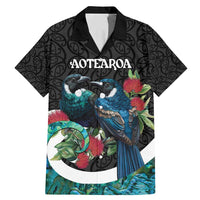 Personalised Valentine's Day New Zealand Family Matching Mermaid Dress and Hawaiian Shirt Tui Bird Couple Kowhaiwhai Mix Pohutukawa